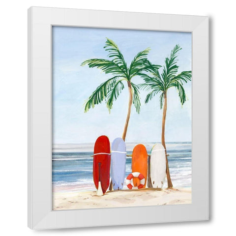 Wave Catchers White Modern Wood Framed Art Print by Isabelle Z