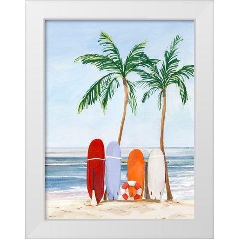 Wave Catchers White Modern Wood Framed Art Print by Isabelle Z