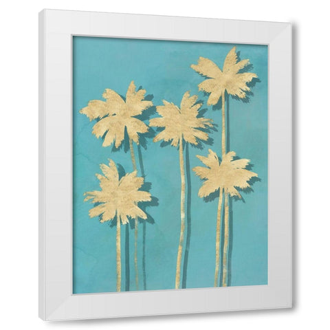 Golden Palm I  White Modern Wood Framed Art Print by Isabelle Z