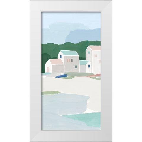 Little Town II White Modern Wood Framed Art Print by Isabelle Z