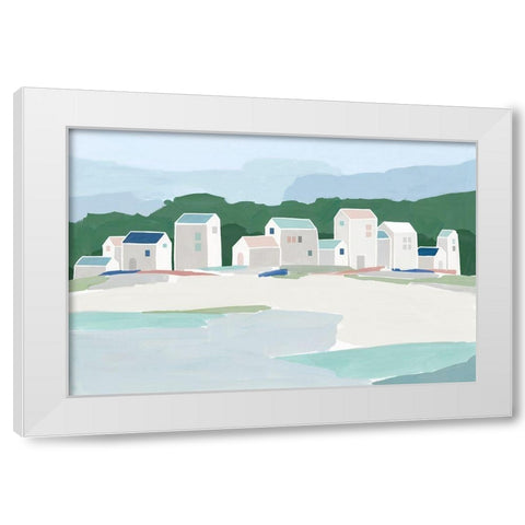 Little Town III White Modern Wood Framed Art Print by Isabelle Z