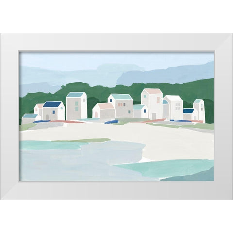 Little Town III White Modern Wood Framed Art Print by Isabelle Z