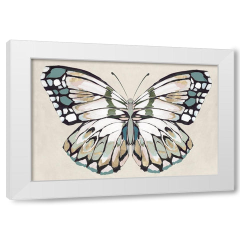 Butterflys Kiss II White Modern Wood Framed Art Print by Isabelle Z