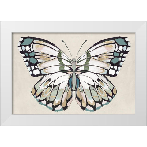 Butterflys Kiss II White Modern Wood Framed Art Print by Isabelle Z