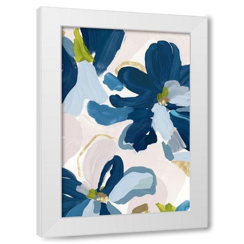 Cobalt Florals I  White Modern Wood Framed Art Print by Isabelle Z
