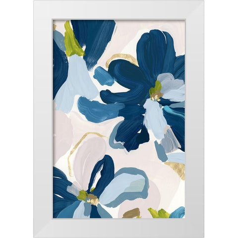 Cobalt Florals I  White Modern Wood Framed Art Print by Isabelle Z