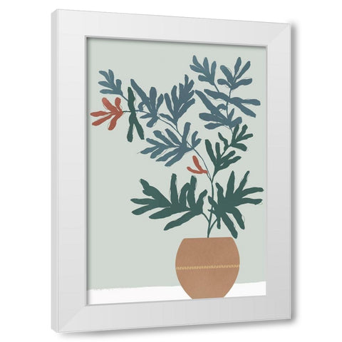 Summer Planter II White Modern Wood Framed Art Print by Isabelle Z