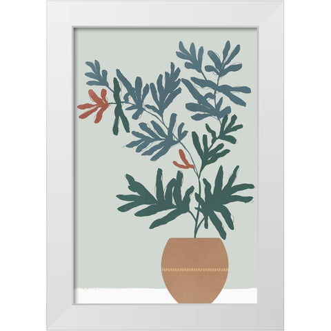 Summer Planter II White Modern Wood Framed Art Print by Isabelle Z