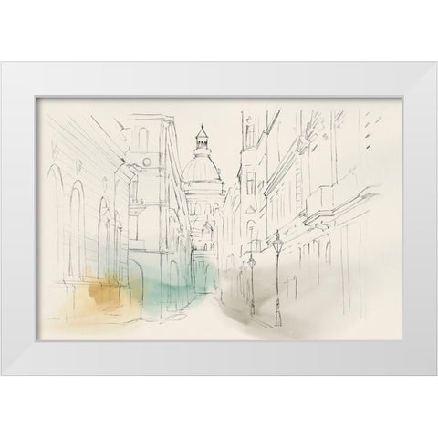 City Sketches I  White Modern Wood Framed Art Print by Isabelle Z