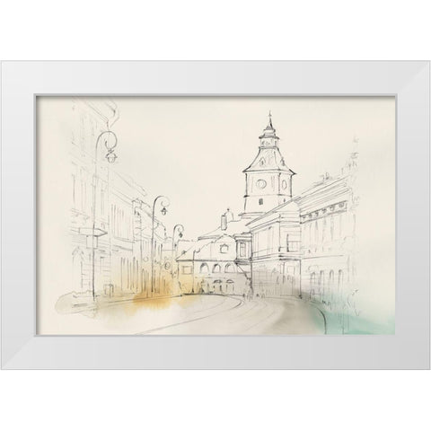City Sketches II White Modern Wood Framed Art Print by Isabelle Z