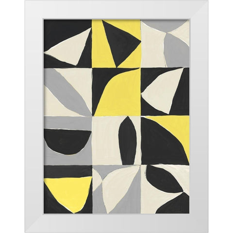 Yellow Mayan I  White Modern Wood Framed Art Print by Isabelle Z