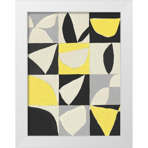 Yellow Mayan II White Modern Wood Framed Art Print by Isabelle Z