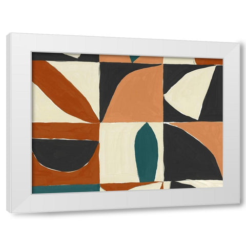 Teal Mayan I  White Modern Wood Framed Art Print by Isabelle Z