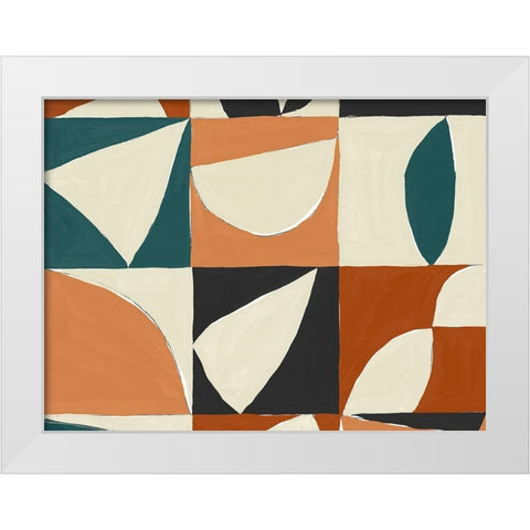 Teal Mayan II White Modern Wood Framed Art Print by Isabelle Z