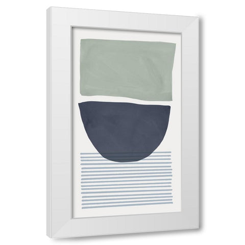 Mullholland Drive I Blue Version White Modern Wood Framed Art Print by Isabelle Z