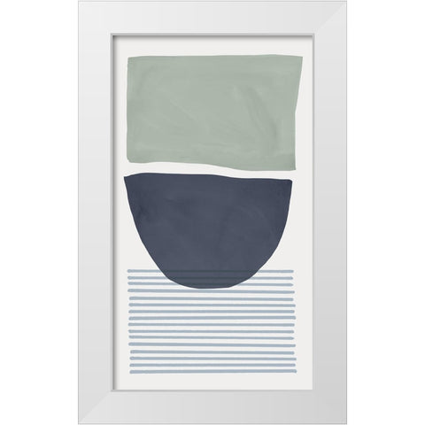 Mullholland Drive I Blue Version White Modern Wood Framed Art Print by Isabelle Z