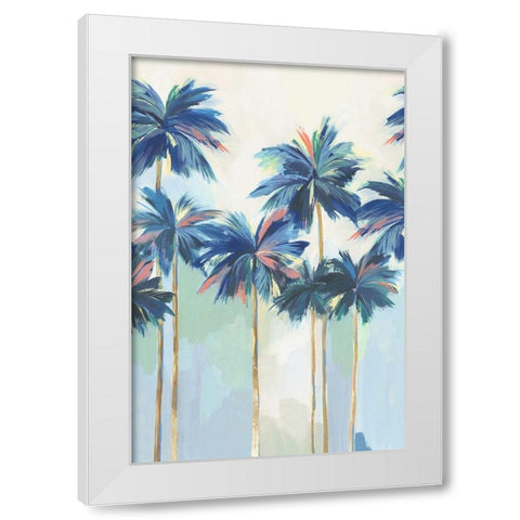 Sunset Teal Pams II White Modern Wood Framed Art Print by Isabelle Z