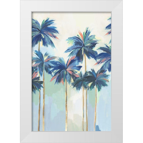 Sunset Teal Pams II White Modern Wood Framed Art Print by Isabelle Z