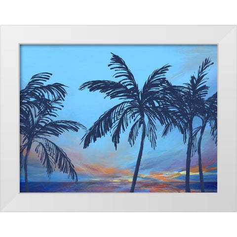 Sunset Beach White Modern Wood Framed Art Print by Isabelle Z