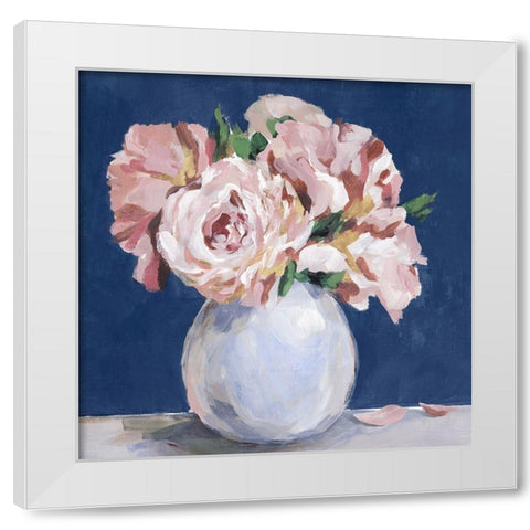 Sweet Peonies  in Vase White Modern Wood Framed Art Print by Isabelle Z