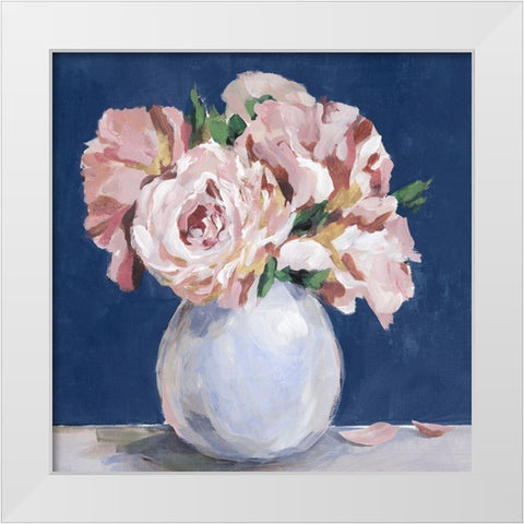 Sweet Peonies  in Vase White Modern Wood Framed Art Print by Isabelle Z