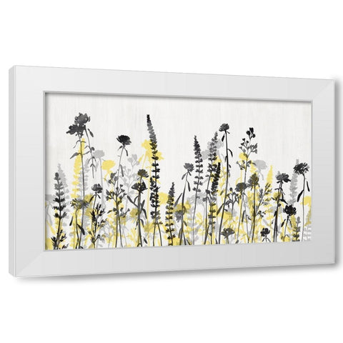 Wildflower Garden Yellow Version White Modern Wood Framed Art Print by Isabelle Z