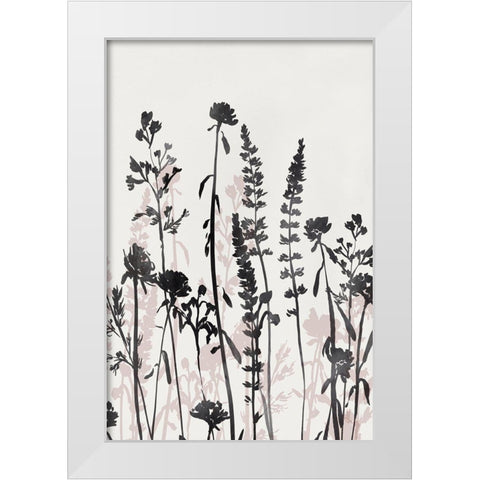 Wildflower Blooming Garden I  White Modern Wood Framed Art Print by Isabelle Z