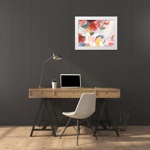 Pastel Flowers I White Modern Wood Framed Art Print by Isabelle Z