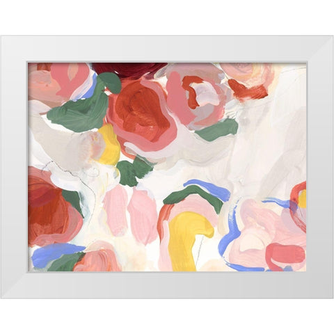 Pastel Flowers I White Modern Wood Framed Art Print by Isabelle Z