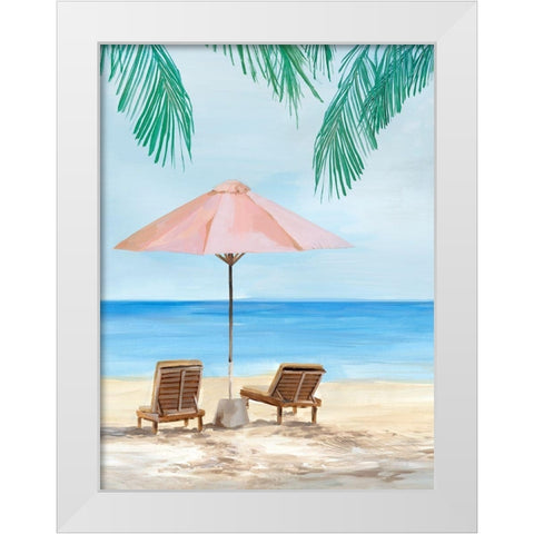 Sunny Beach Days  White Modern Wood Framed Art Print by Isabelle Z