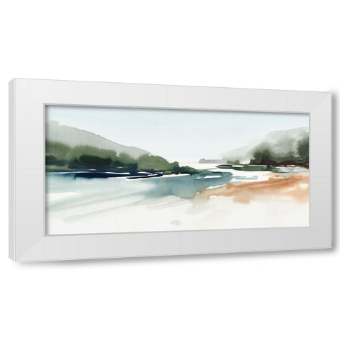Harmonious Lake White Modern Wood Framed Art Print by Isabelle Z