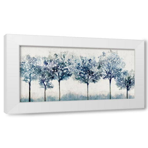 Indigo Forest Light White Modern Wood Framed Art Print by Isabelle Z