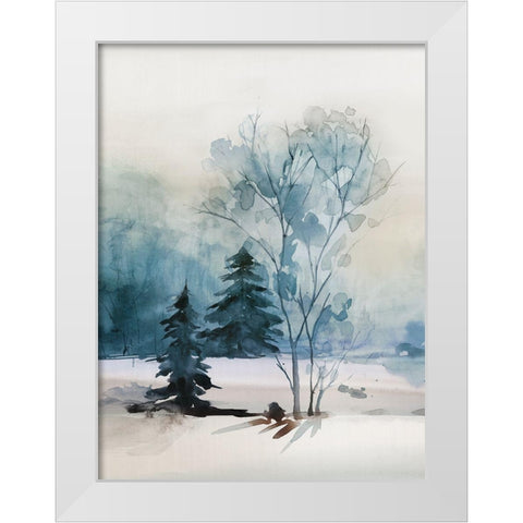 Dusty Blue II White Modern Wood Framed Art Print by Isabelle Z