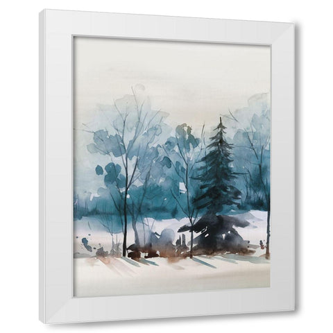 Dusty Blue III White Modern Wood Framed Art Print by Isabelle Z