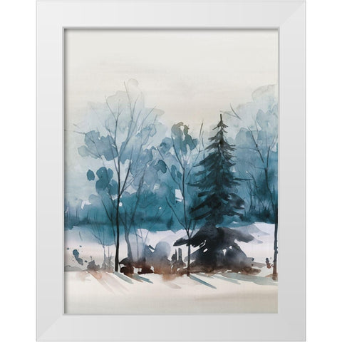 Dusty Blue III White Modern Wood Framed Art Print by Isabelle Z