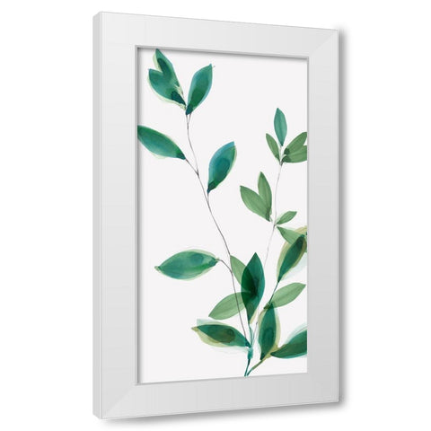 Growing Green I White Modern Wood Framed Art Print by Isabelle Z
