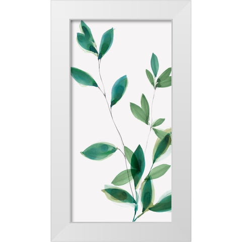 Growing Green I White Modern Wood Framed Art Print by Isabelle Z