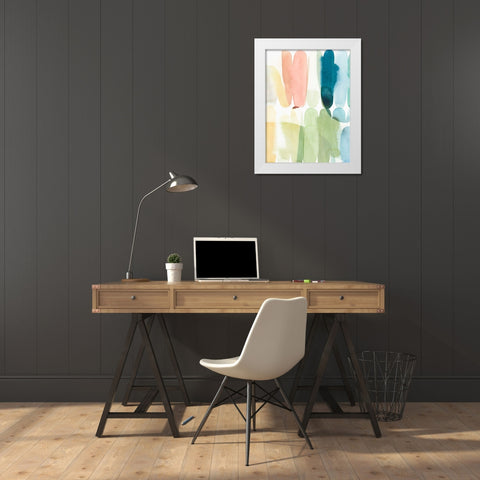 Rounded Overlay I White Modern Wood Framed Art Print by Isabelle Z