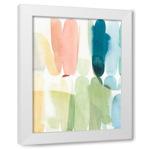 Rounded Overlay I White Modern Wood Framed Art Print by Isabelle Z