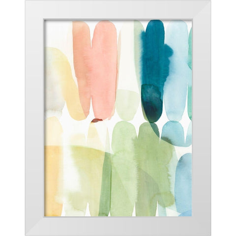 Rounded Overlay I White Modern Wood Framed Art Print by Isabelle Z