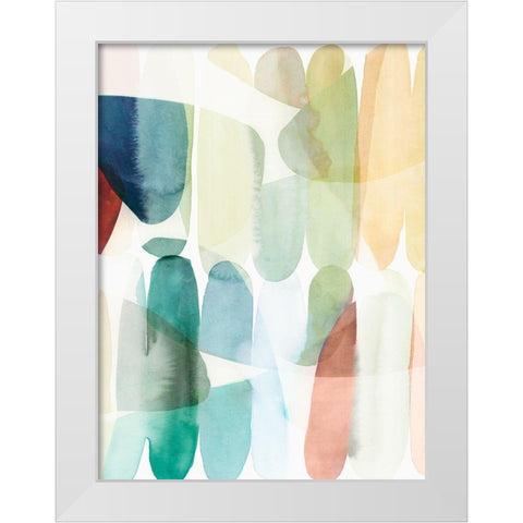Rounded Overlay II White Modern Wood Framed Art Print by Isabelle Z