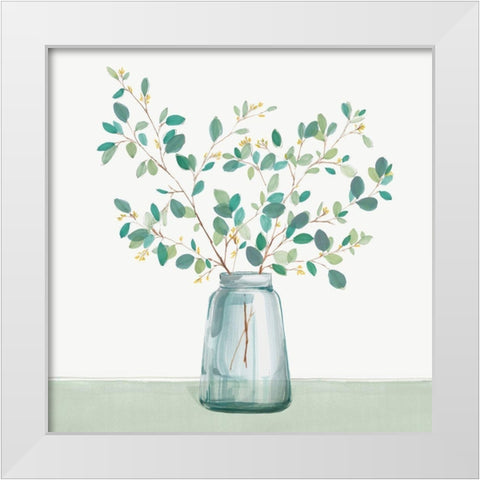 Glass Vase  White Modern Wood Framed Art Print by Isabelle Z