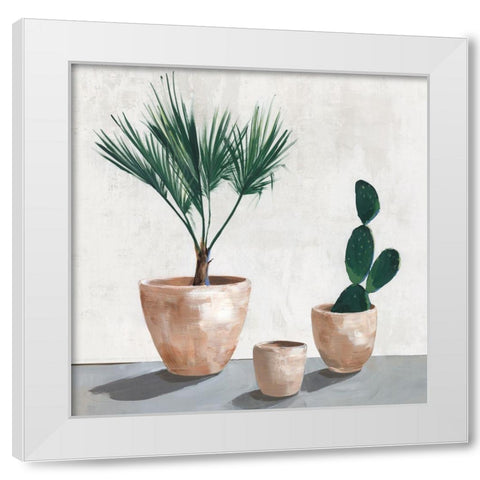 Tropical Vases  White Modern Wood Framed Art Print by Isabelle Z