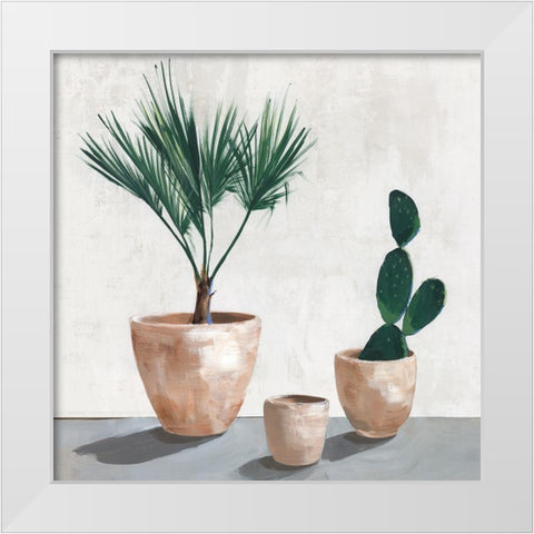 Tropical Vases  White Modern Wood Framed Art Print by Isabelle Z