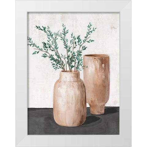 Blissful Vases  White Modern Wood Framed Art Print by Isabelle Z