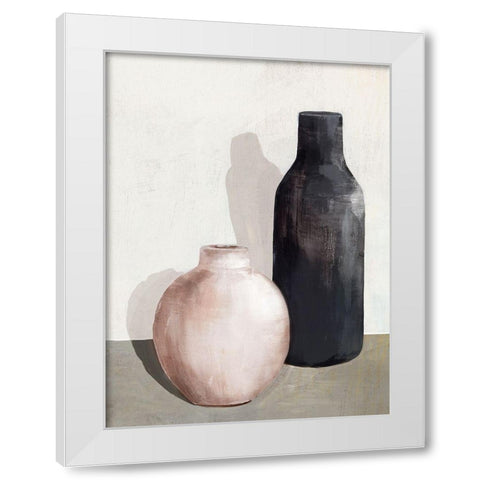 Vases I White Modern Wood Framed Art Print by Isabelle Z