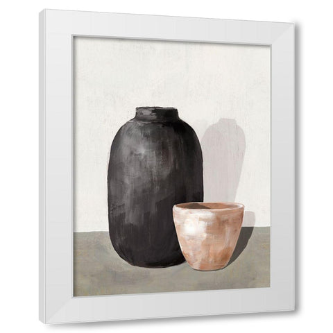 Vases II White Modern Wood Framed Art Print by Isabelle Z