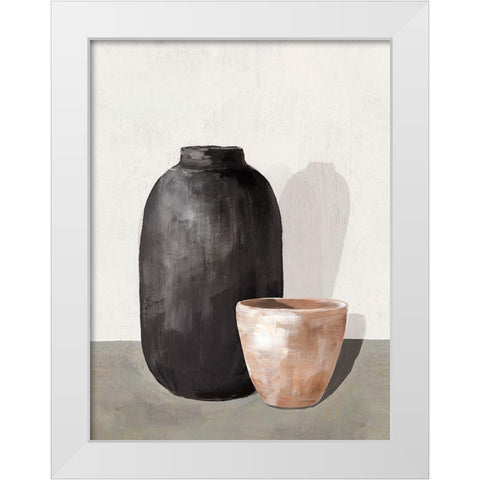 Vases II White Modern Wood Framed Art Print by Isabelle Z