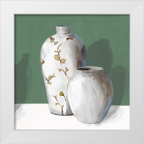 White Vases  White Modern Wood Framed Art Print by Isabelle Z