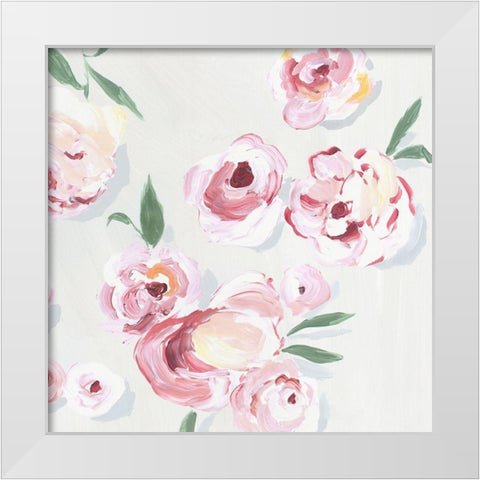 Pink Rose Garden II White Modern Wood Framed Art Print by Isabelle Z